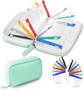 Water-Proof Pill Pouch Set, Weekly Pill Organizer 2 Times a Day, Pill Loose-Leaf Storage with Color-Coded Medicine Pouches, Reusable Travel Medicine Organizer, Zippered Pill Organizers
