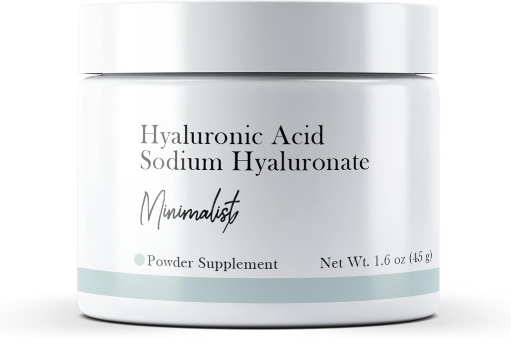 Ácido Hialurónico Minimalista (1.6 oz) Hialuronato de sodio, Polvo, Suplemento dietético