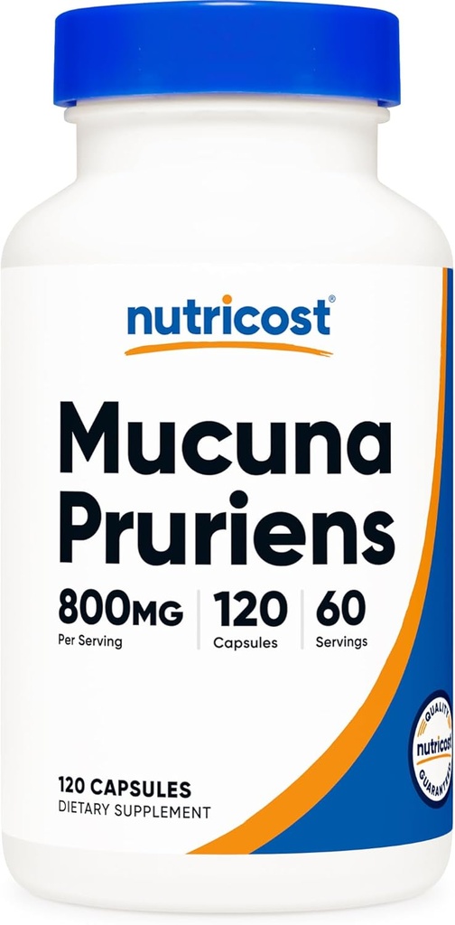 Nutricost Mucuna Pruriens 400mg, 120 Capsules - 800mg Por Serving, Veggie Caps, de Mucuna Pruriens Seed