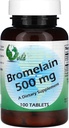 Bromelaina orgánica mundial - 500 Mg - 100 cápsulas