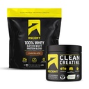 Ascenso 100% Whey Protein Powder, Chocolate 4 lb &amp; Creatine Monohydrate Powder, Desflavored 45 Servings