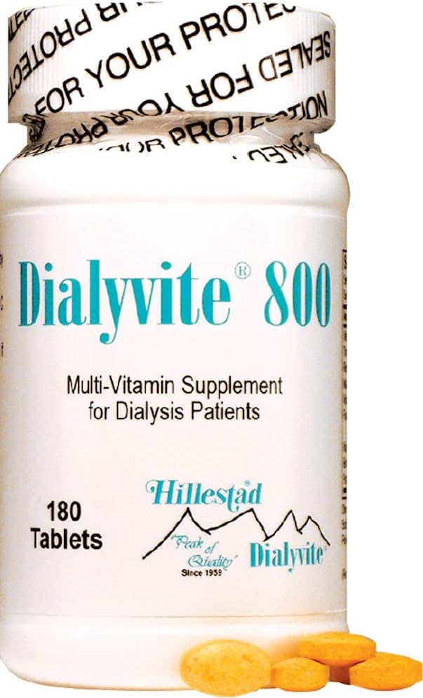 Dialyvite 800 Multi-Vitamin Supplement for Dialysis Patients, 180 Tablets