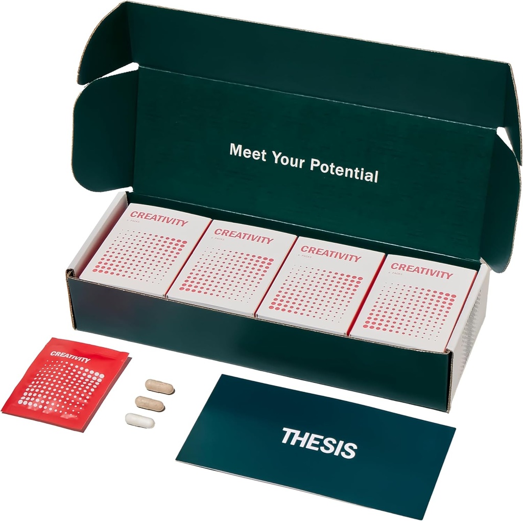 Tesis Creatividad - Suplemento Nootropic Brain Support Learning, Memory & Verbal Fluency - Ashwagandha, Agmatine, L-Theanine &amp; Más - 24 Servings - 1 Month Supply