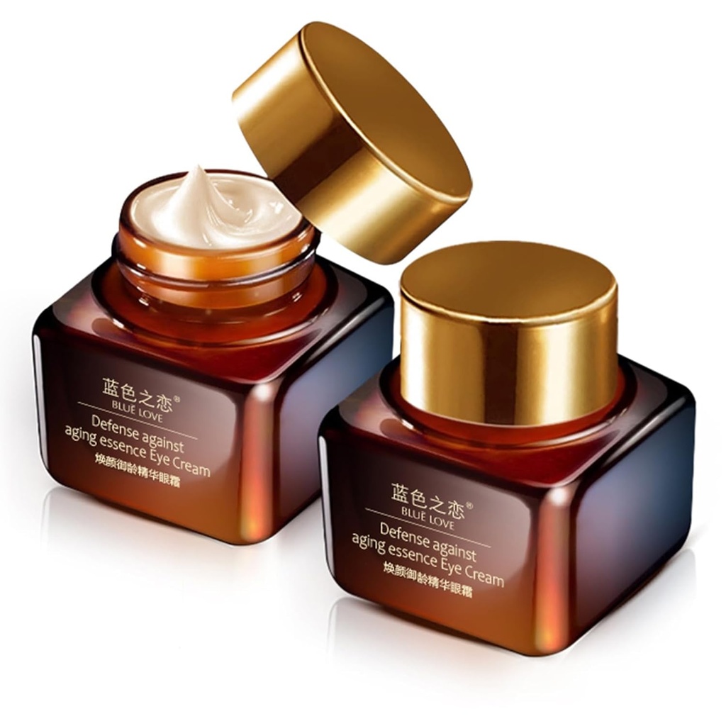 BLUE LOVE 2PCS Anti-Aging Eye Cream – Reduce Dark Circles & Puffiness Under-Eye Bags – Moisturizing " Fast-Absorbing Wrinkle Treatment for Men " Women