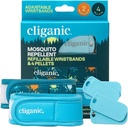 Paquete repelente de mosquitos religiosos (2 Wristbands + 4 Pellets de relleno) - Ajustable, libre de DEET natural, aceite esencial infundido