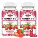 Vitamin B12 Complex Gummies - 5000 mcg Methylcobalamin with Iron, Vitamin C, D3 & Folate, Energy Support & Metabolism, Immune, B-12 Chewable Supplement for Men & Women, Strawberry Flavor, 2 Pack