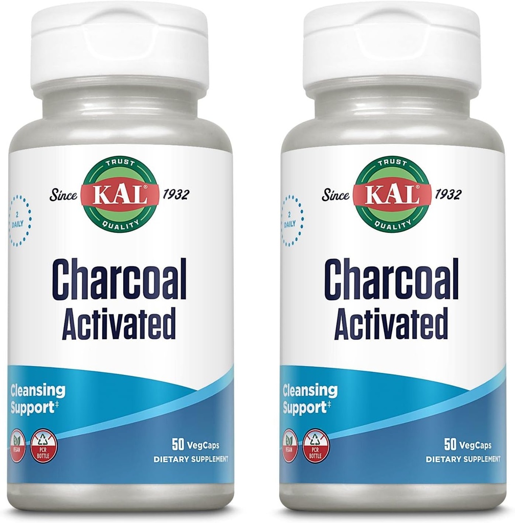 KAL Charcoal 280mg - 50 cápsulas Silencioso paquete de 2