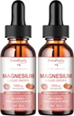 GREENPEOPLE Magnesium Glycinate Liquid Drops - 1000mg 5-in-1 High Absorption Liquid Magnesium Complex with D3/K2/B6 ← Fast-Acting, Bone, Muscle &amp; Sleep ← Sugar-Free Strawberry Flavor, 2fl Oz 2 Pack