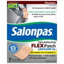 Salonpas Maximum OTC Strength Lidocaine 4% Pain Relieving Flex Patch, Apply for Up to 8 Hours, Unscented, Thin, Flexible, Lightweight, Patch Stays in Place, 7 Patches
