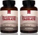 Natural Rhythm Magnesium Taurate, 2-Pack, Alta Absorción Taurate, 750mg (150mg de Magnesio Elemental) 120 Capsules Por Botella