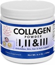 Collagen Powder Tipo I, II & III. Collagen hidrolizado y ácido hialurónico, Net Wt 6.3 Oz soporta la articulación, la piel, el cabello y las uñas. Collagen Powder 1, 2, 3.