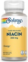 SOLARAY Niacin Timed-Release 250mg, Vitamina B3  durable Skin Health, Heart &amp; Nervous System Support tención 100ct