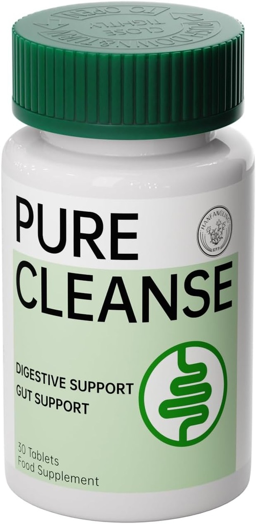 Tablet de limpieza pura,Gut &amp; Colon Detox,Relieve constipation,Bloating,Bowel Cleanse,Digestive Support, Nature Herbal Formula,30 Heart-Shaped Tablet
