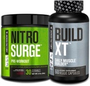 Jacked Factory Nitrosurge Pre-Workout en Black Cherry &amp; Build XT Muscle Building Bundle for Men &amp; Women