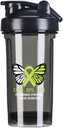 Butterfly No Hodgkin linfoma de cáncer Conciencia 18 onzas Shaker Bottle Drink Mixer A prueba de fallos Pre Workout Protein Shakes Meal Reemplazo Shakes Bottles 500ML/18 Oz Negro 3.
