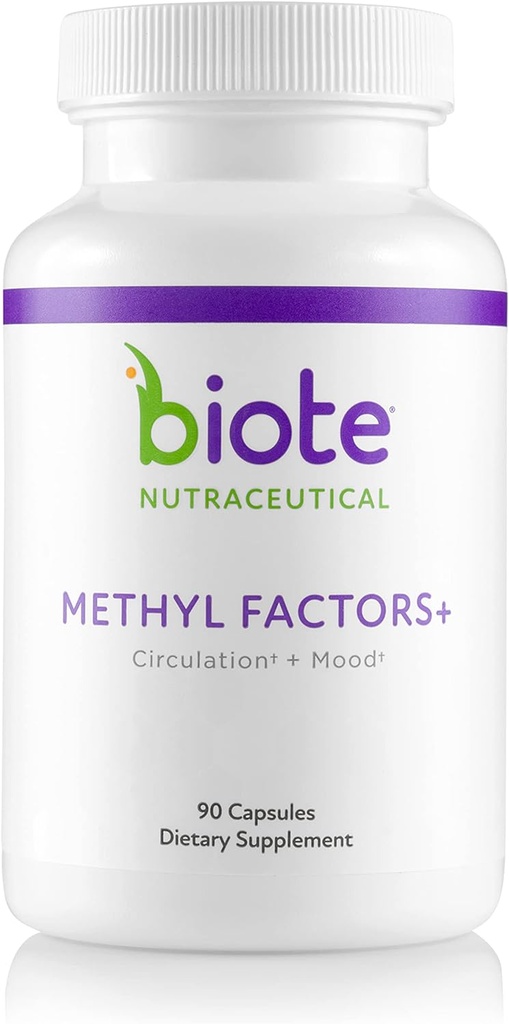Biote Nutraceuticals - Factores de metilo+ - Circulation + Mood (90 cápsulas)