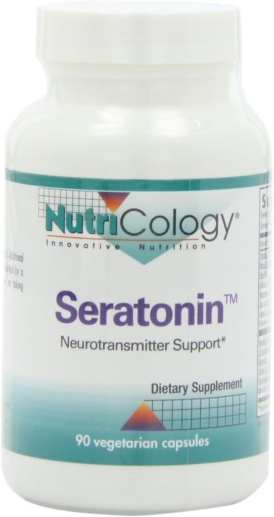 Nutricology Seratonin Supplement - Serotonin for Men &amp; Women, Calm Support, 5-HTP, Serene Sleep, Norepinephrine, Vegetarian Capsules - 90 Count