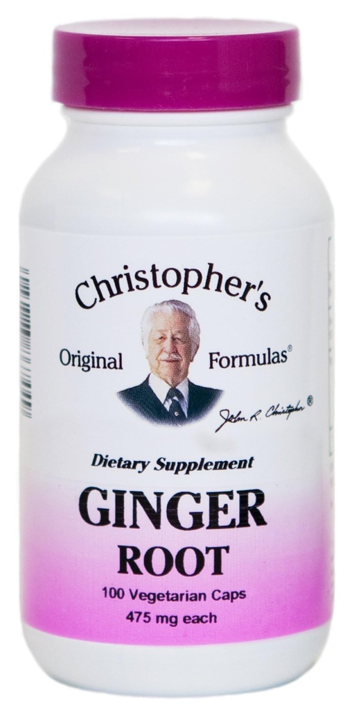 Christopher's Original Formulas Ginger Capsules, Natural Ginger Root Digestive Support, 100 Veg Caps