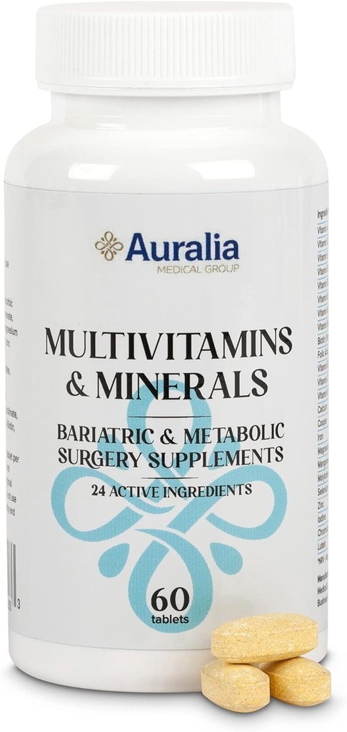 Multivitaminas bariatrices con vitaminas de hierro y calcio 1 al día de la cirugía de depilación gástrica Suplementos 60 Tablas (2-Mes de suministro)