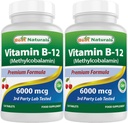 Mejores Naturales Vitamina B-12 como Metilcobalamina (Metil B12), 6000 mcg 120 Tablas sublinguales (120 Cuenta (Pack of 2))