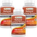 Best Naturals, Fast Acting Lactase Enzyme, 3000 FCC ALU, 180 Tablets (180 Count (Pack of 3))