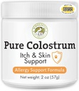 Wholistic Pet Organics Bovine Colostrum Powder - 2 Oz - Seasonal Dog Alergy Relief - Itch Relief for Dogs - Natural Anti Itch Supplement for Dogs - Made in USA - Alternative to Dog Alergy Chews