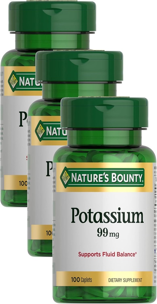 Bounty Potassium Gluconate 99 mg, 100 caplets (Pack of 3)