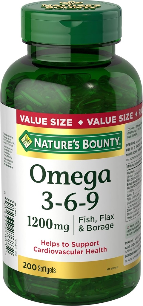 Bounty Omega-3-6-9 1200mg 200 cuentan