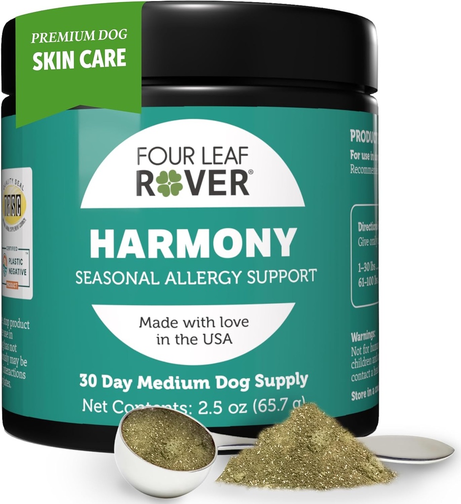 Armonía - Suplemento de piel y carne con quercetina para perros - Soporte integral de histamina para alergias estacionales y ambientales - Formulado veterinario