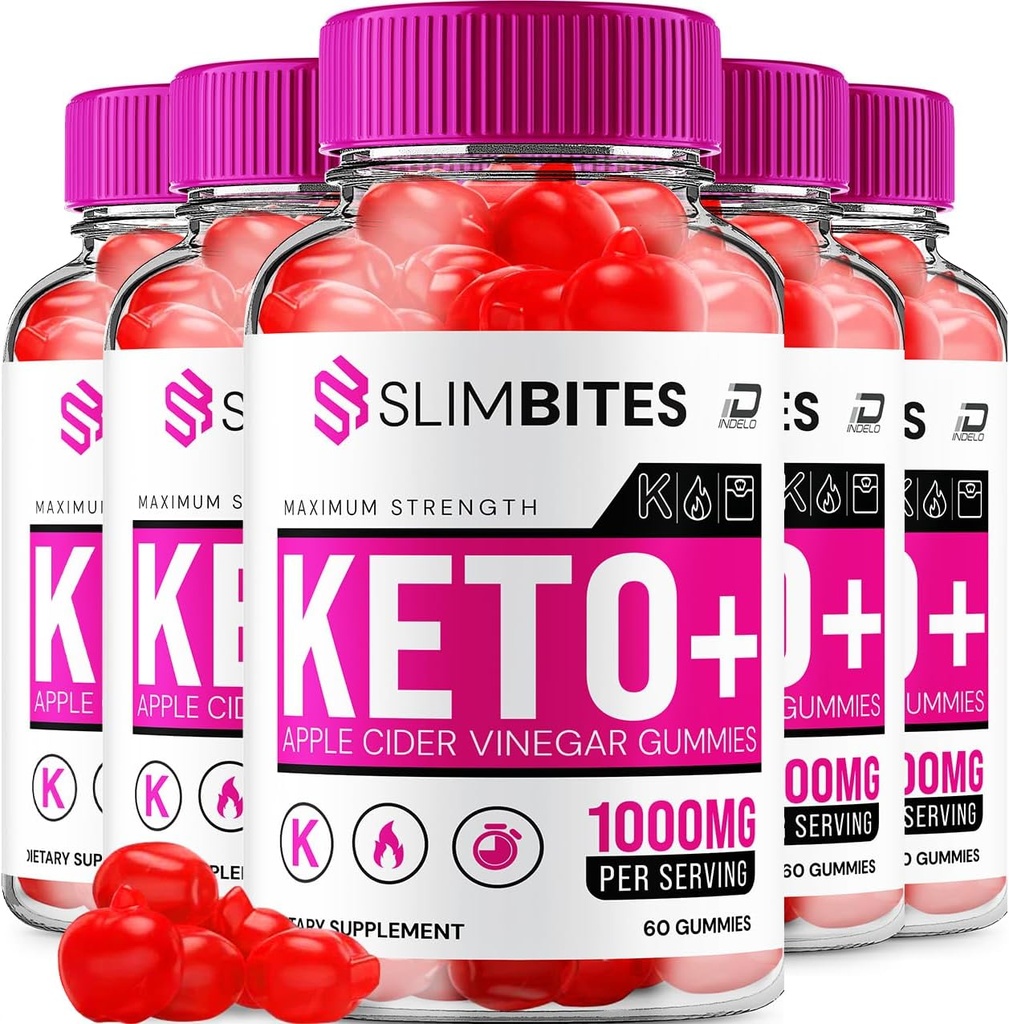 Slim Bites ACV Gummies Suplemento - Slimbites Keto + ACV Gummies Apple Sider Vinegar 1000MG, Slim Bites Keto Gummies Reseñas, Vitamina B12 (5 Pack - 300 Gummies)