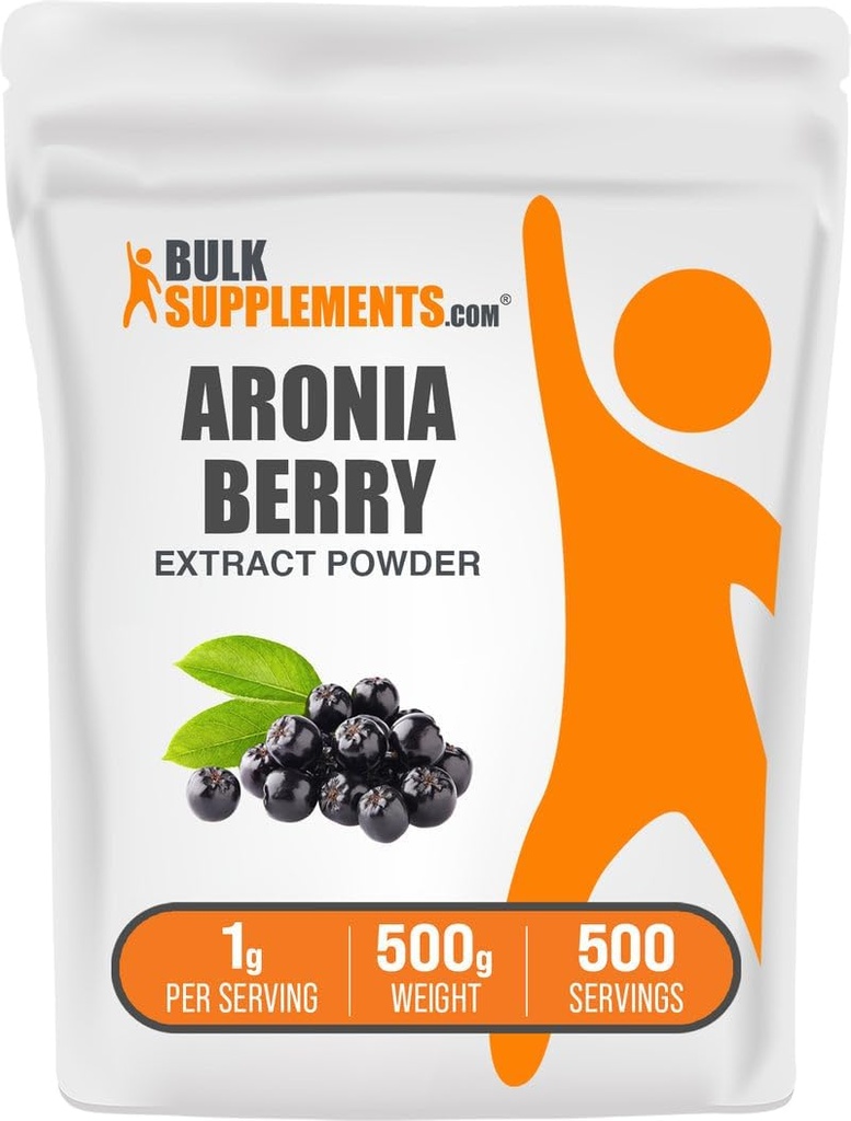 BulkSupplements.com Aronia Extract Powder - Aronia Berry Extract, Chokeberry Supplement - Gluten Free, 1g per Serving, 500g (1.1 lbs) (Pack of 1)