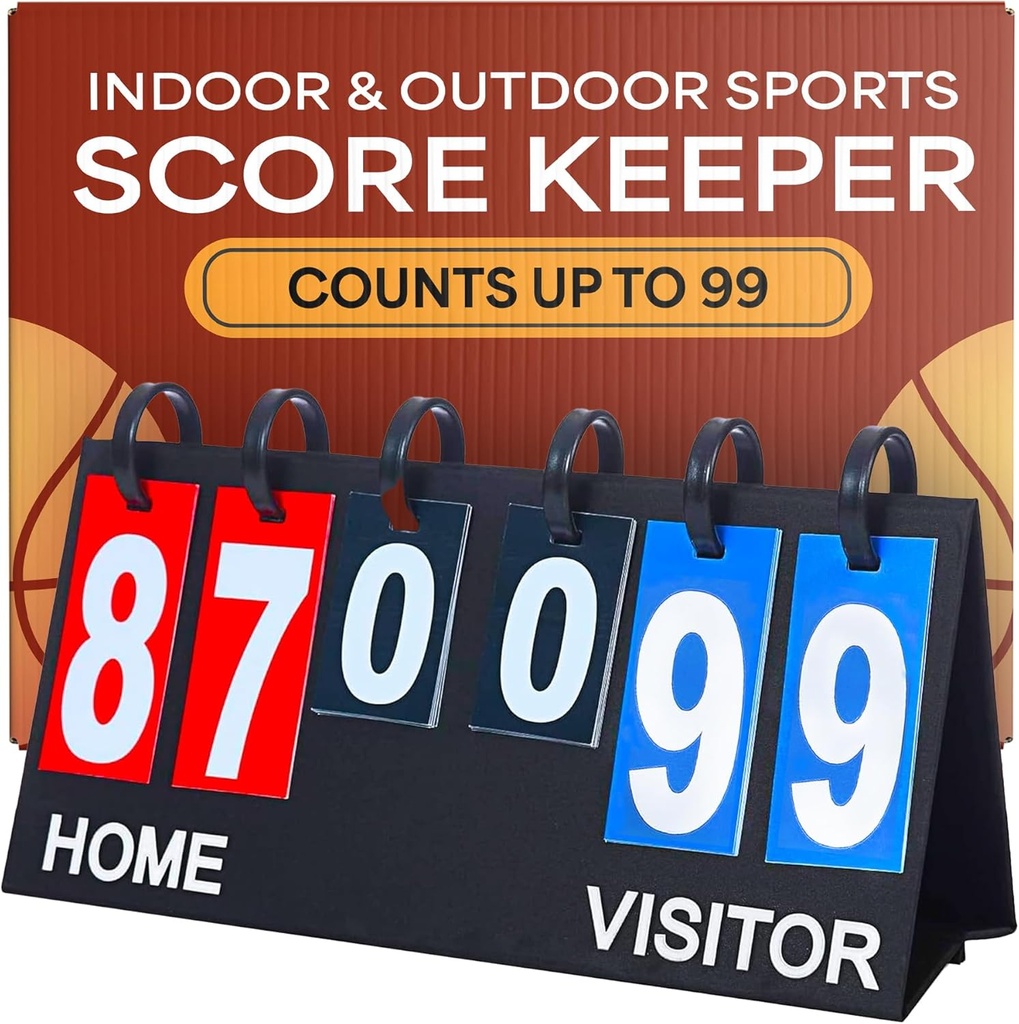 Upstreet Scoreboard/Score Keeper for Indoor &amp; Outdoor Sports - Ping Pong/Baseball/Tennis/Basketball Scoreboard o Varsity Scoreboards/Volleyball Scorekeeper - Portable Scoreboard Flips hasta 99