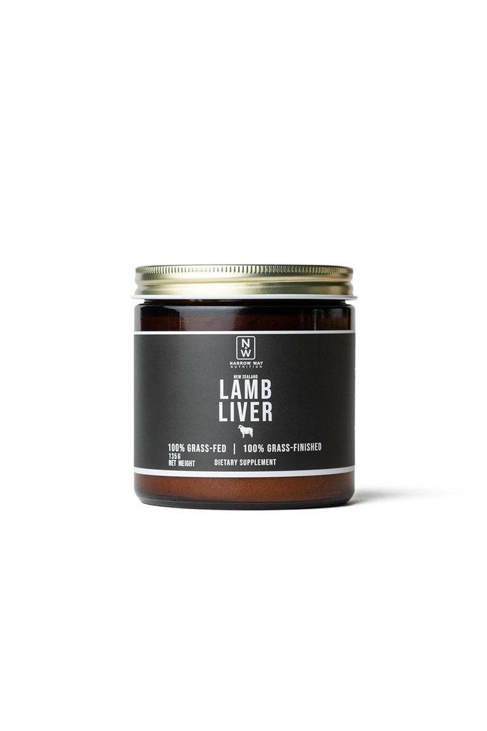 Nutrición de manera estrecha - LAMB LIVER Regeneratively Raised in New Zealand 135G, 100% Grass-Fed & 100% Grass-Finished, 45 Day Supply at 1 Scoop (3G) Daily