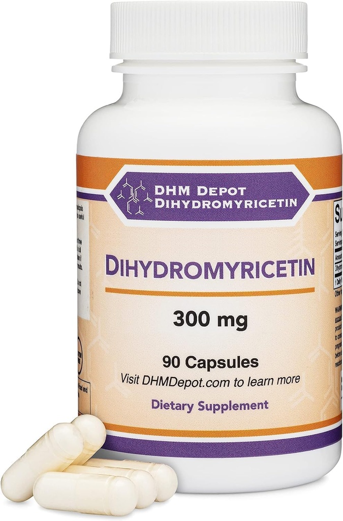 Dihydromyricetin (DHM) (Hovenia Dulcis Extract) Suplemento para el soporte para el hígado (Naturalmente obtenido del árbol de la cadena oriental) 90 cápsulas 300 mg
