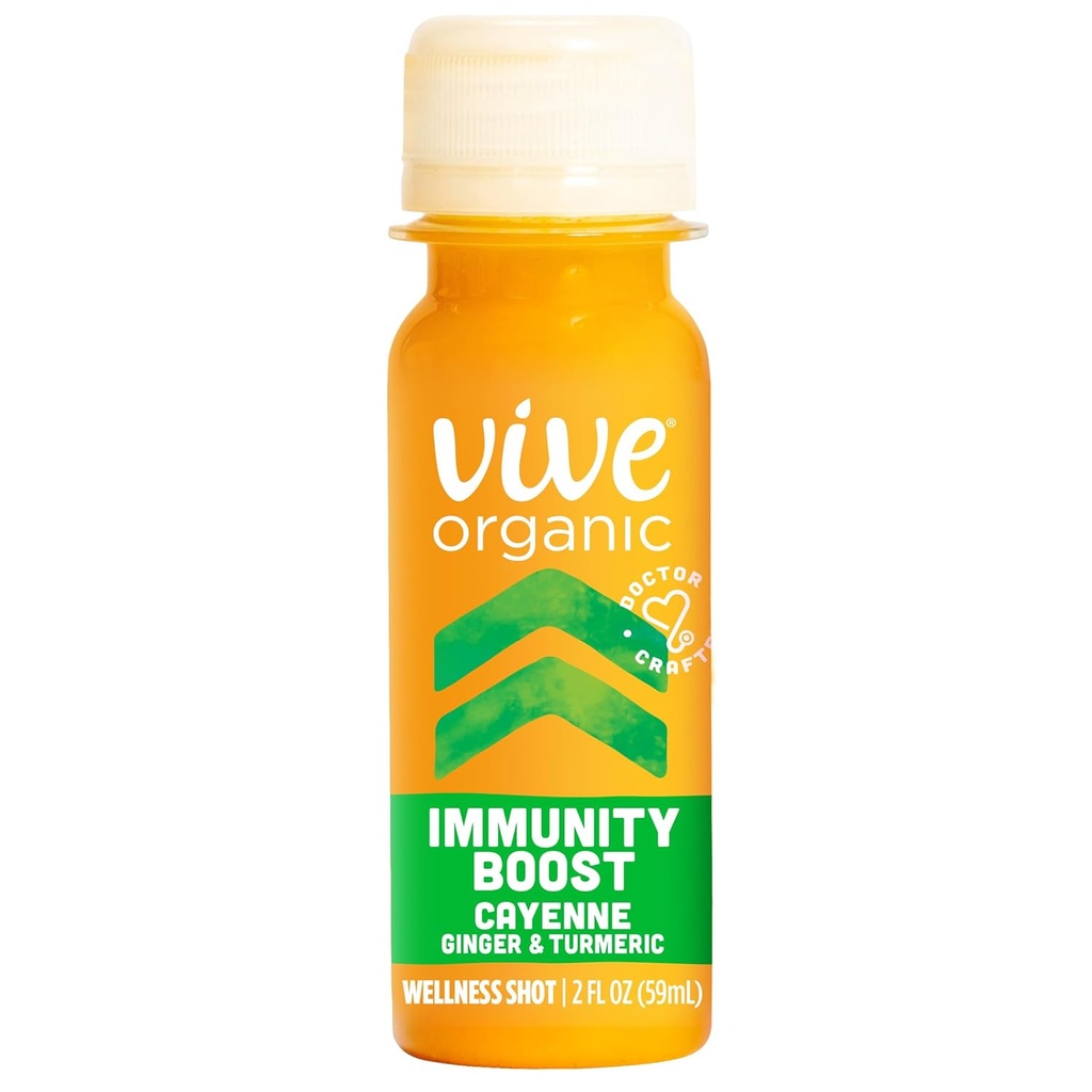 Vive Organic Immunity Boost Cayenne, Ginger & Turmeric Shot (2oz Bottle)