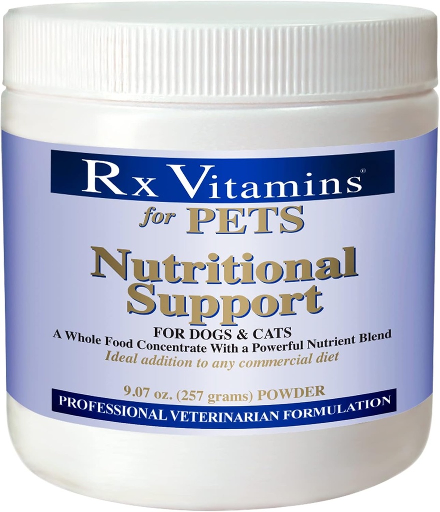 Vitaminas Rx Apoyo nutricional para perros &amp; gatos - Nutrient-Filled Food Supplement Powder - Veterinarian Formulated - 9.07 oz Powder
