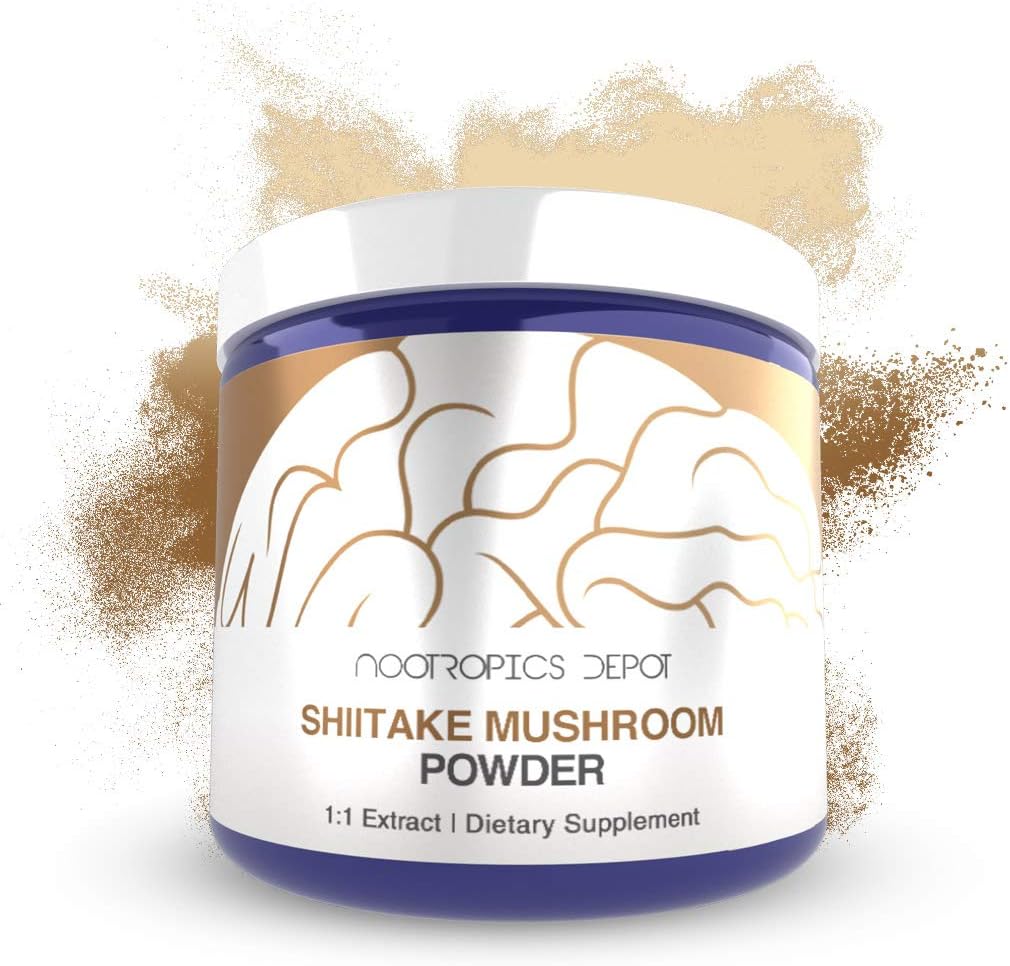 Shiitake Mushroom Powder ← 60 Grams ← Extracto completo del cuerpo de frutas ← Lentinula edodes