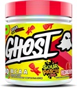 GHOST BCAA Powder Amino Amino Acids Suplemento, Sour Patch Kids Redberry - 30 Servings - Sugar-Free Intra, Post & Pre Workout Amino Powder " Recovery Drink, 7G BCAA