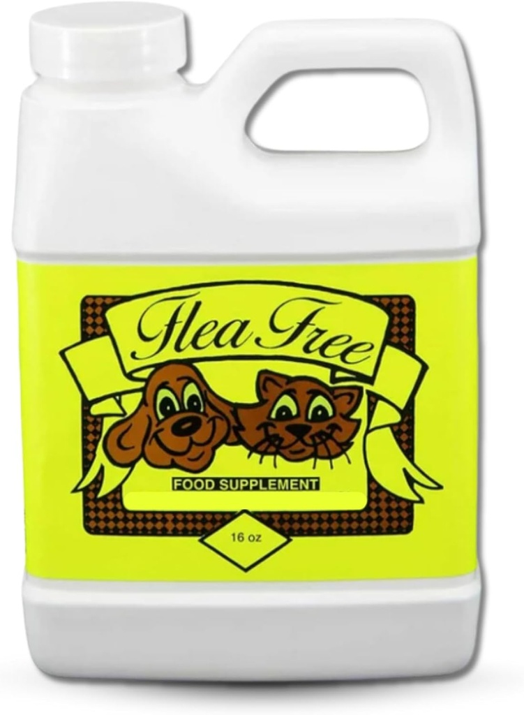 Suplemento de alimentos gratis para productos naturales de mascotas - Prevención natural de la pulga y el tejido para perros y gatos - Pura multivitamina para perros pequeños y grandes - Suplemento de vitamina orgánica Fórmula de alimentación (16 oz)