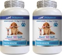 PET SUPPLEMENTS " NUTRITION LLC Dog Bad Breath Remedy - Dog Teeth Health Formula - Natural Gum Care - REMOVES Plaque Build UP - FRESHENS Breath - Dog Vitamin additive - 2 Bottles (120 Treats)
