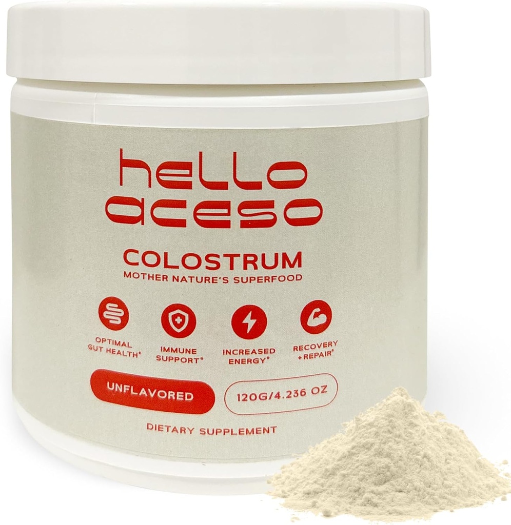 Colostrum Powder (Unflavored) - Immune Support & Energy Boost - Superfood Supplement - Colostrum for Women &amp; Men - Dietary Supplement for Gut Health