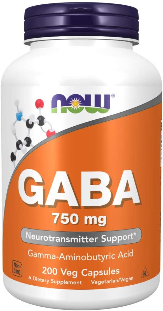 Ahora GABA 750 mg 200 cápsulas de verduras