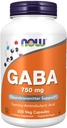 Ahora GABA 750 mg 200 cápsulas de verduras