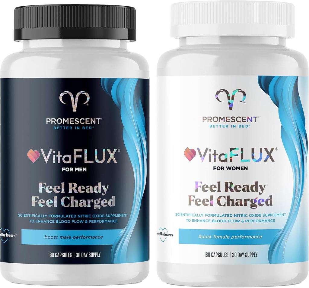 VitaFLUX Triple Power Nitric Oxide Supplement for Male Performance + VitaFLUX Nitric Oxide Booster Suplemento, Aumentar la Circulación, Boost Energy & Heart Health, Performance, Stamina, Energy