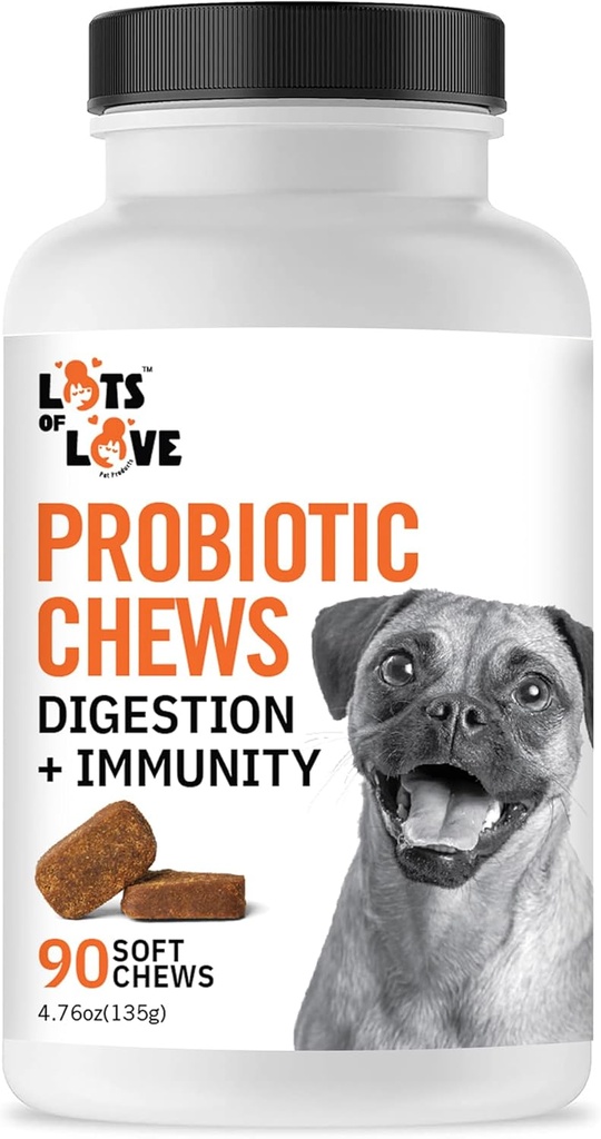 Píldoras probióticas para perros (90 Cuenta) - Probióticos para perros Digestivos " Salud Gut - Suplemento Biotico de Puppy Pro para Nausea, vómitos " Diarrea (90 Cuenta)