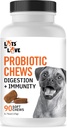 Dog Probiotic Chews (90 Count) - Dog probiotics for Digestive & Gut Health - Puppy Pro Biotic Supplement for Nausea, Vomiting & Diarrhea (90 Count)