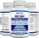 Simplemente Potent Daily Multivitamin for Men, 35 Vitaminas con Minerales & Antioxidante, Vitaminas A C D E, Biotin B12 Folate Zinc Magnesium & Saw Palmetto for Energy, Focus, Immune &amp; Prostate Health, 60