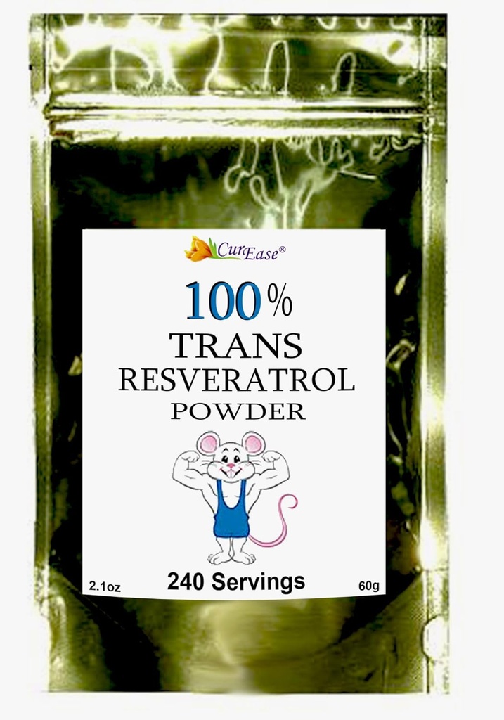 100% Puro Trans Resveratrol Powder 240 Serviciones 2.1 oz (60 Grams) 250mg Por Servings