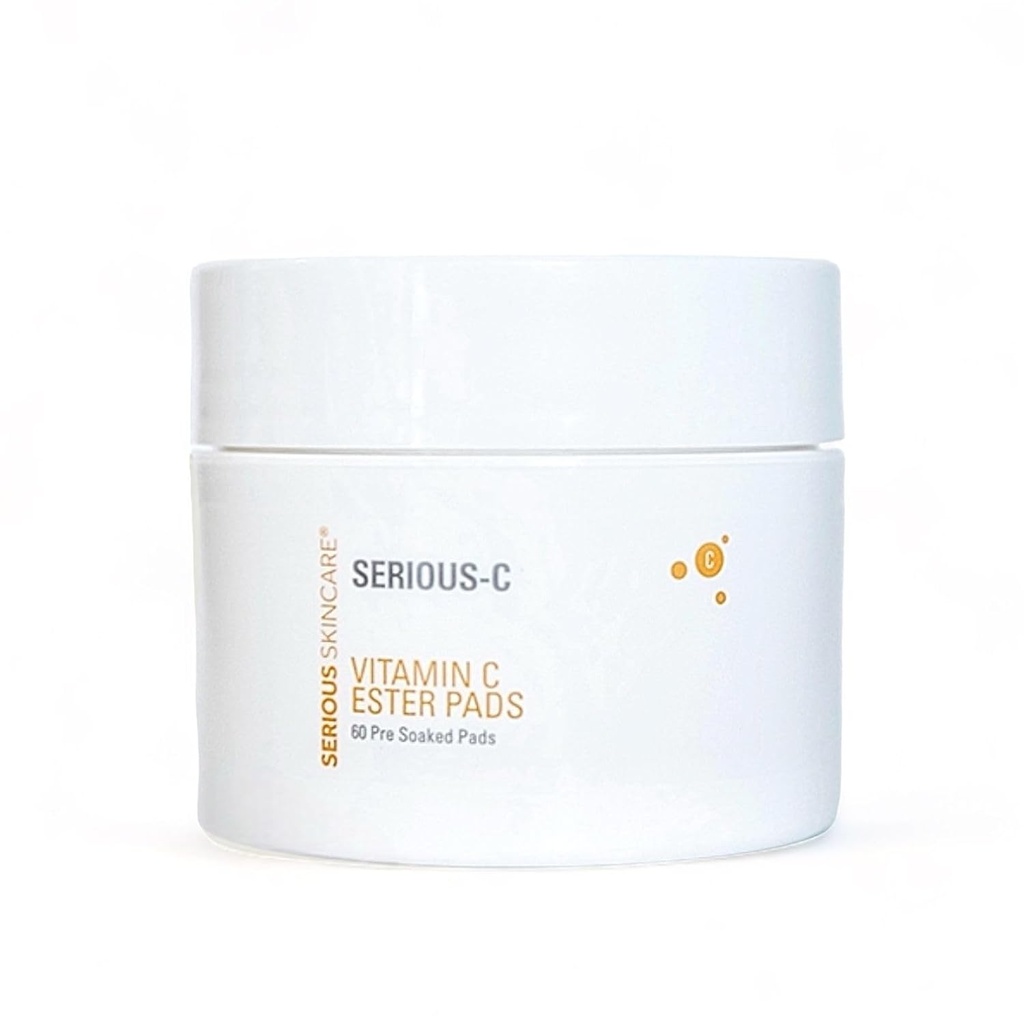 Cuidado de la piel seria - Vitamina C Ester Pads - Acido hialurónico - Tratamiento facial anti- envejecimiento para la piel radiante madre - extractos de frutas y arañas - Disco facial pre-enmojado - 60 Cuenta (1pack)