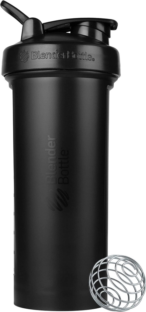 BlenderBottle Classic V2 Shaker Bottle Perfect para Protein Shakes y Pre Workout, 45-Once, Negro